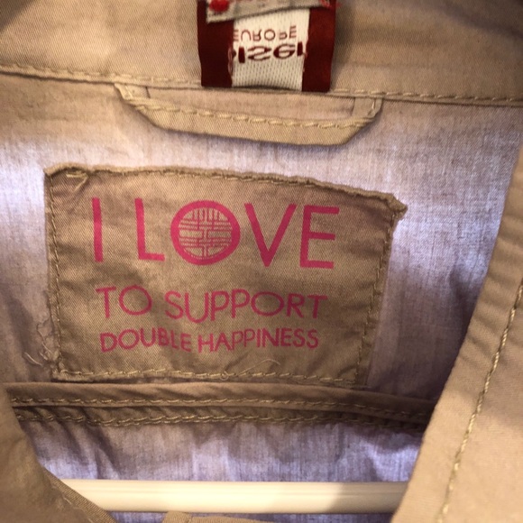 SALE! π OLSEN short utility Trench Coat with embroidery π - Picture 6 of 13